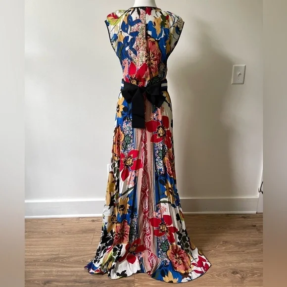 SFIZIO Colorful Floral Maxi Dress Size L Tall Sleeveless - Picture 5 of 10